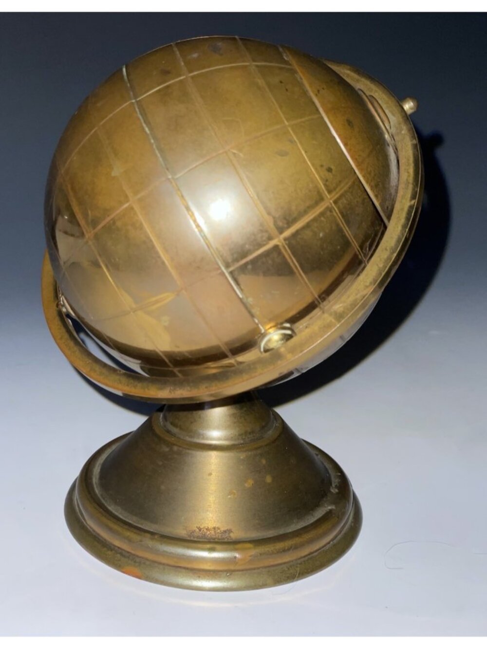 Mid-Century Modern Brass Globe Cigarette Dispenser Mad Men Atomic Vintage Desk